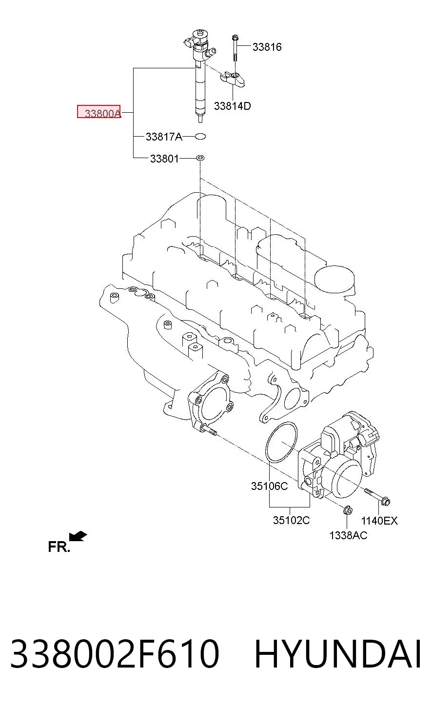 338002F610 Hyundai/Kia Inyector de combustible