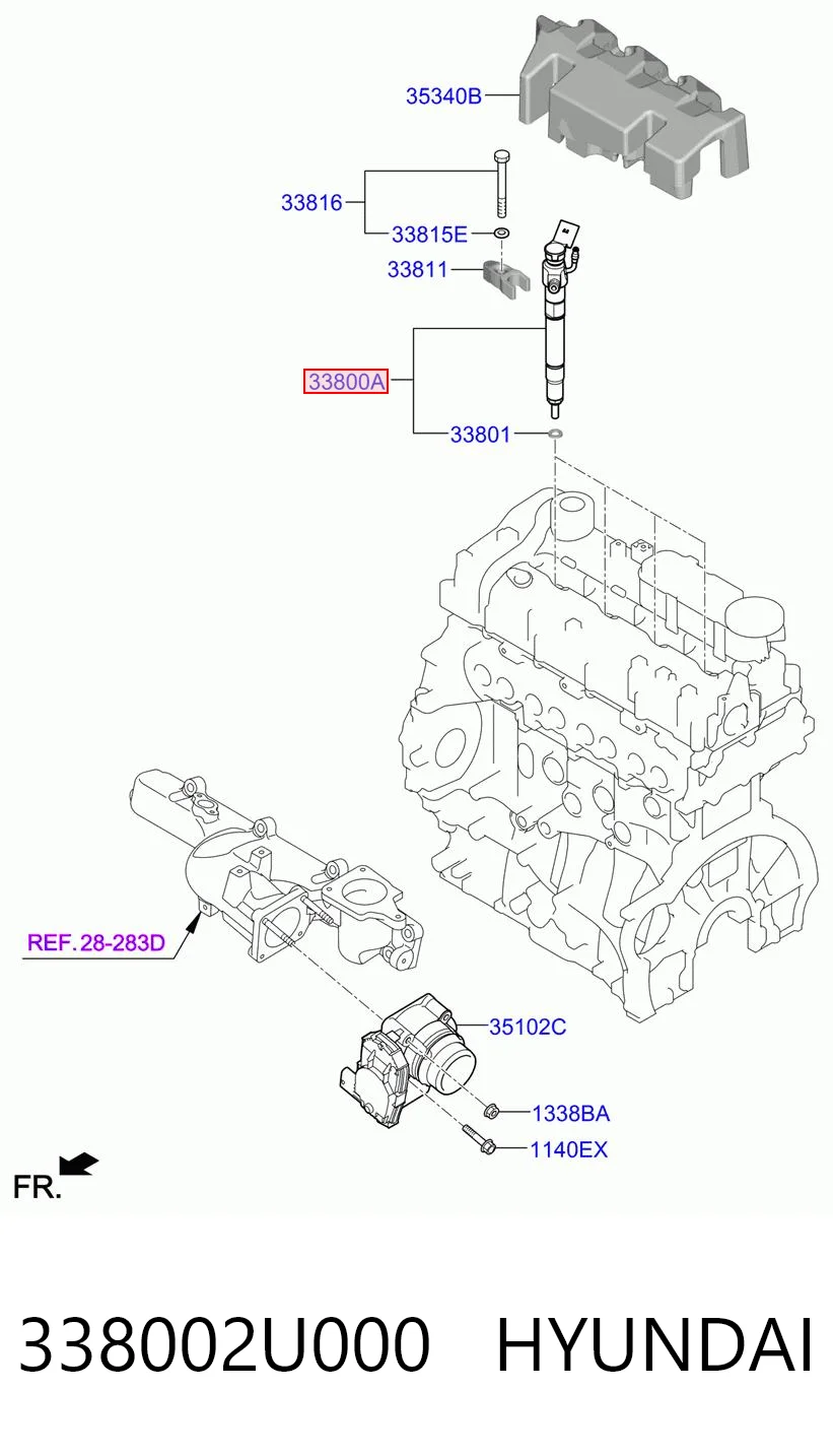 338002U000 Hyundai/Kia Inyector de combustible