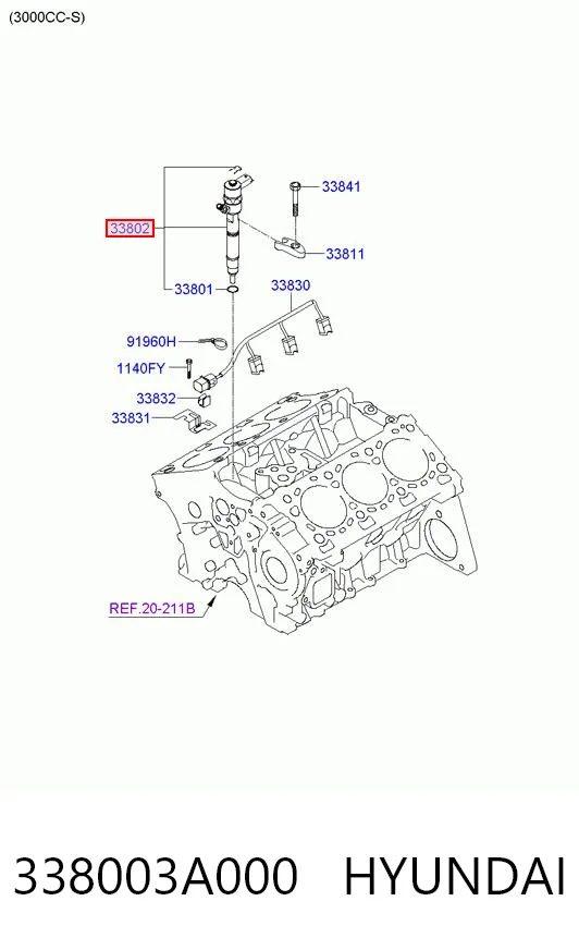 338003A000 Hyundai/Kia Inyector de combustible