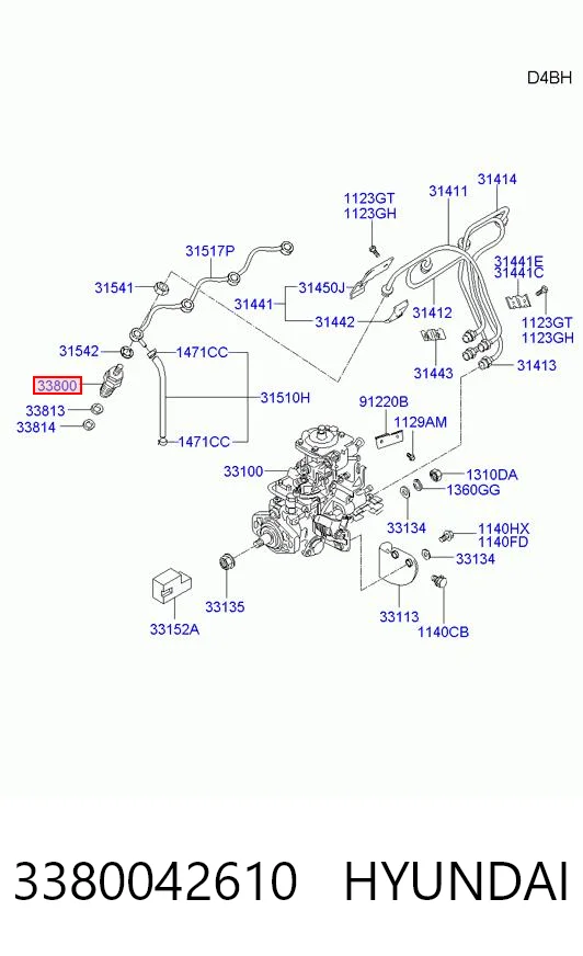 3380042610 Hyundai/Kia Inyector de combustible