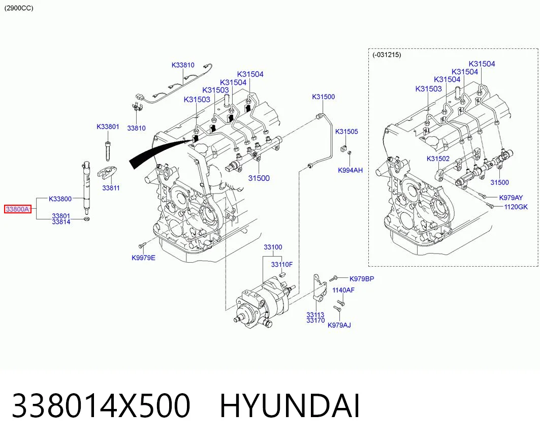 338014X500 Hyundai/Kia Inyector de combustible