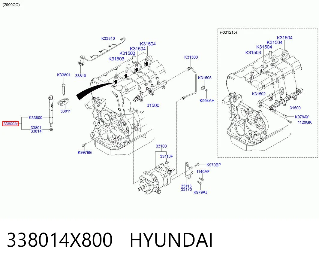 338014X800 Hyundai/Kia Inyector de combustible