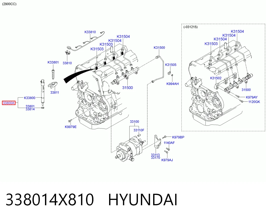 338014X810 Hyundai/Kia Inyector de combustible