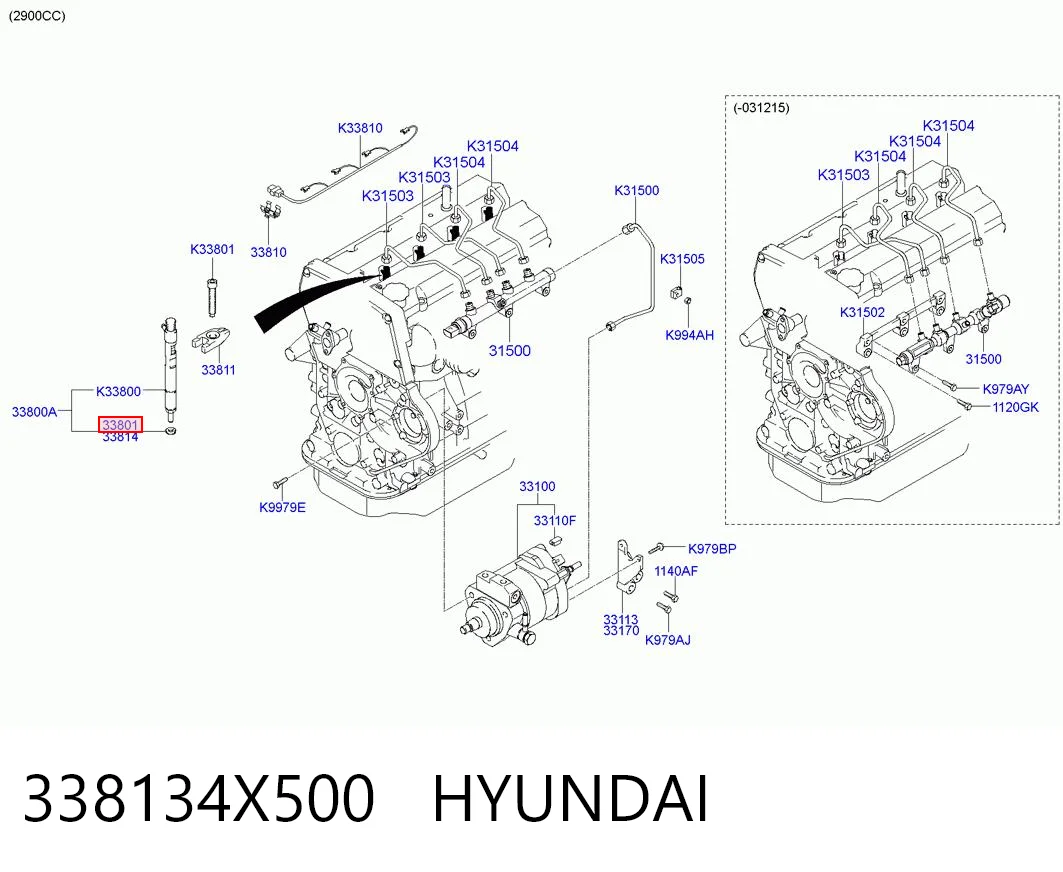 338134X500 Hyundai/Kia Arandela de asiento del inyector