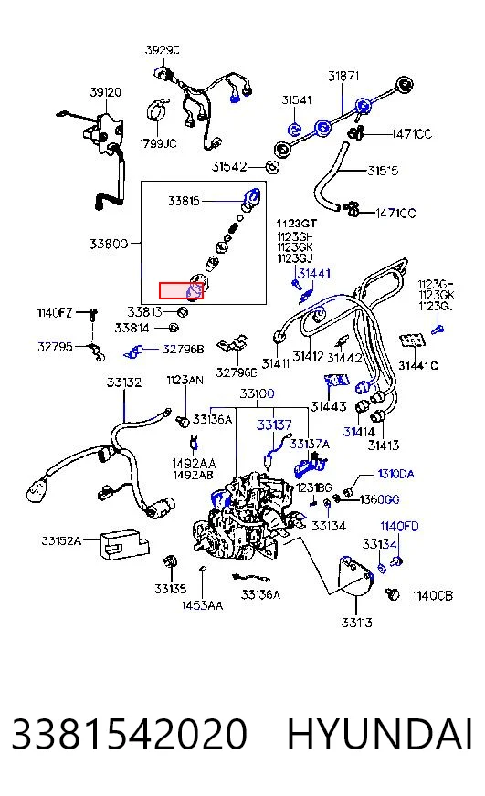 3381542020 Hyundai/Kia Tobera de inyector diésel