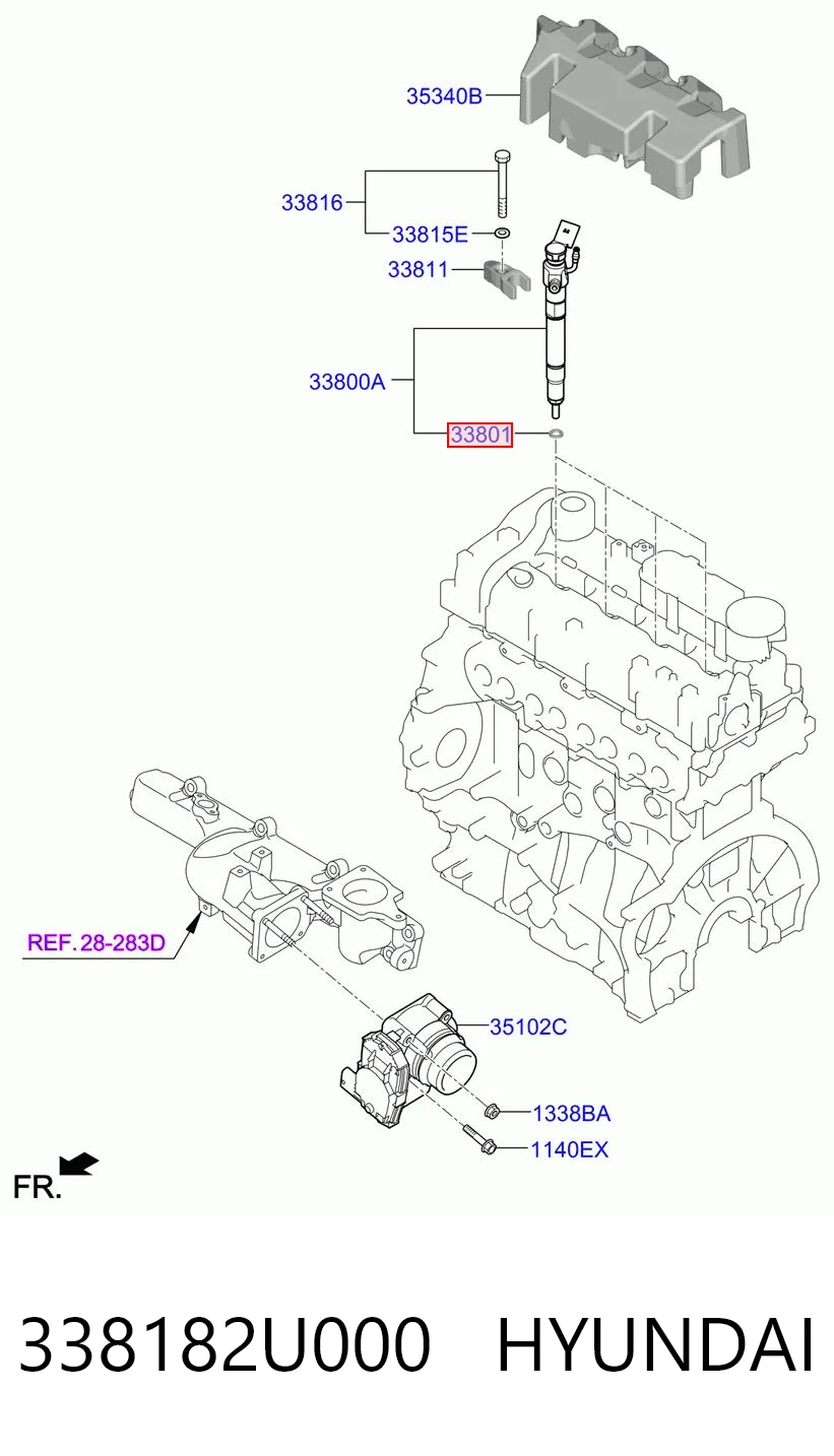 338182U000 Hyundai/Kia Arandela de asiento del inyector