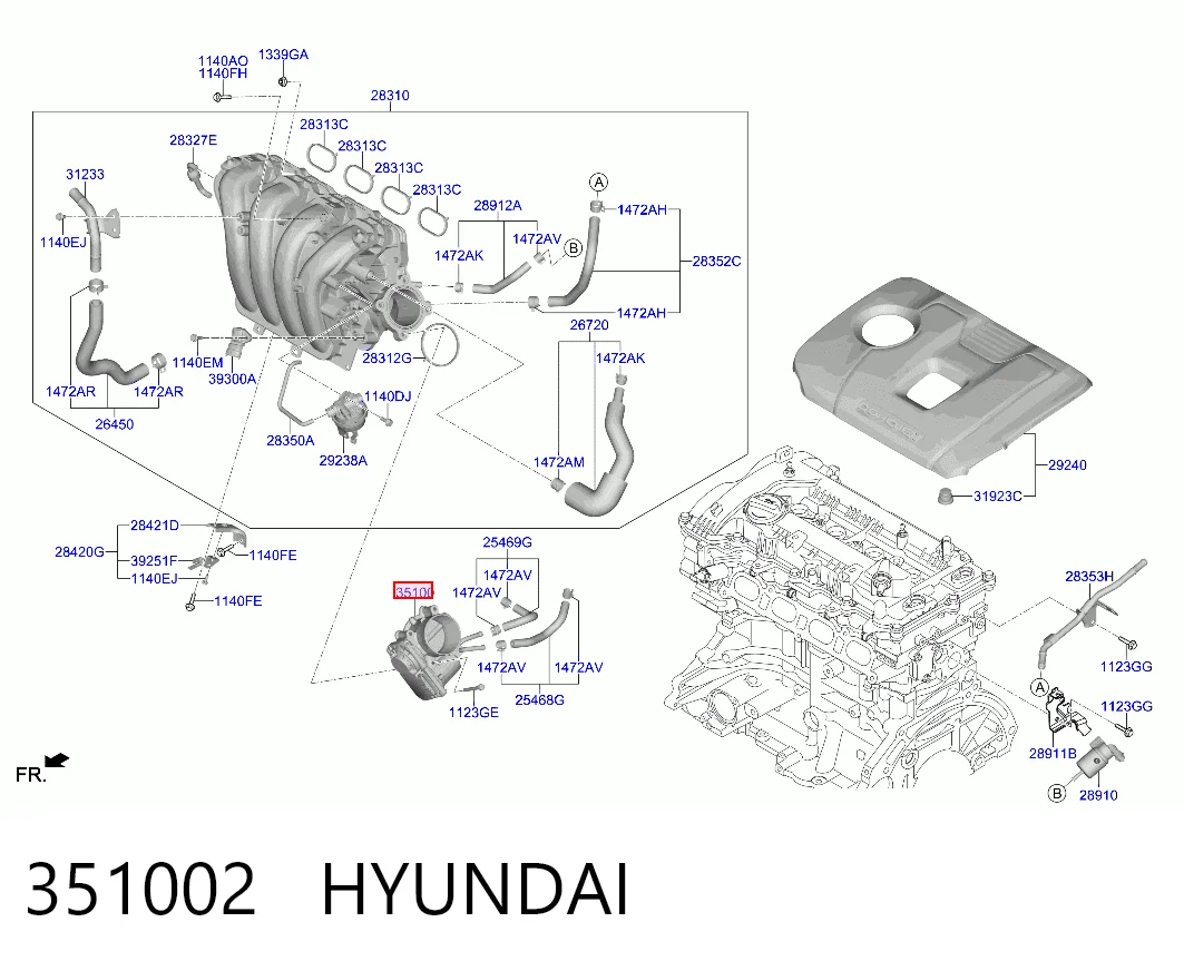 Mariposa de admisión para Hyundai Sonata VII LF