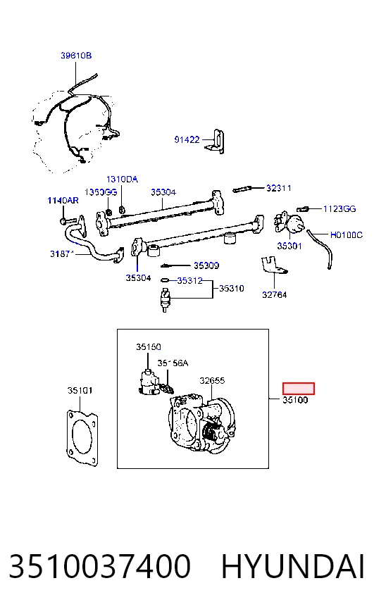 Cuerpo de aceleración completo Hyundai Sonata IV sedán (EF) (1998 - 2001) precio, desde 63,89 EUR