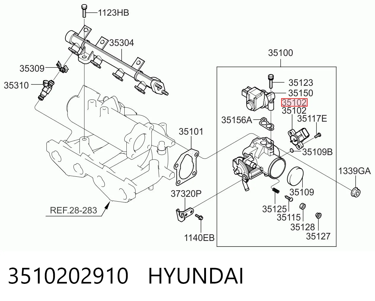 3510202910 Hyundai/Kia Sensor de posición del acelerador