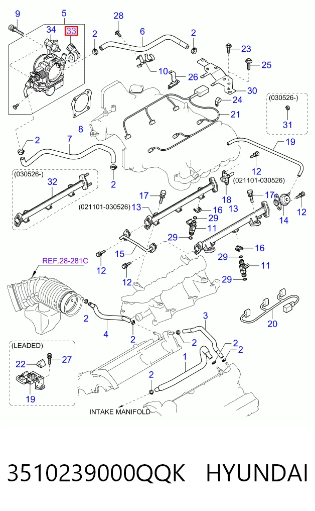 Sensor de posición del acelerador 3510239000QQK HYUNDAI