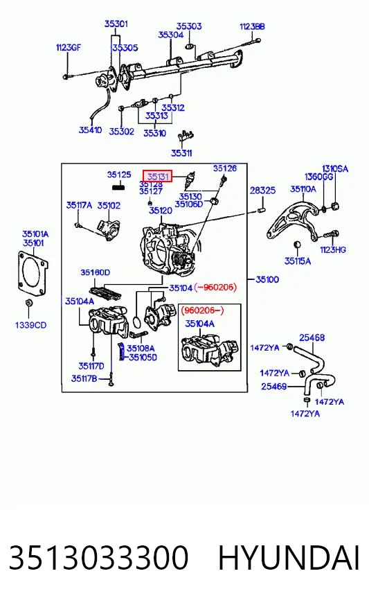 Sensor de posición del acelerador para Hyundai Sonata III 
