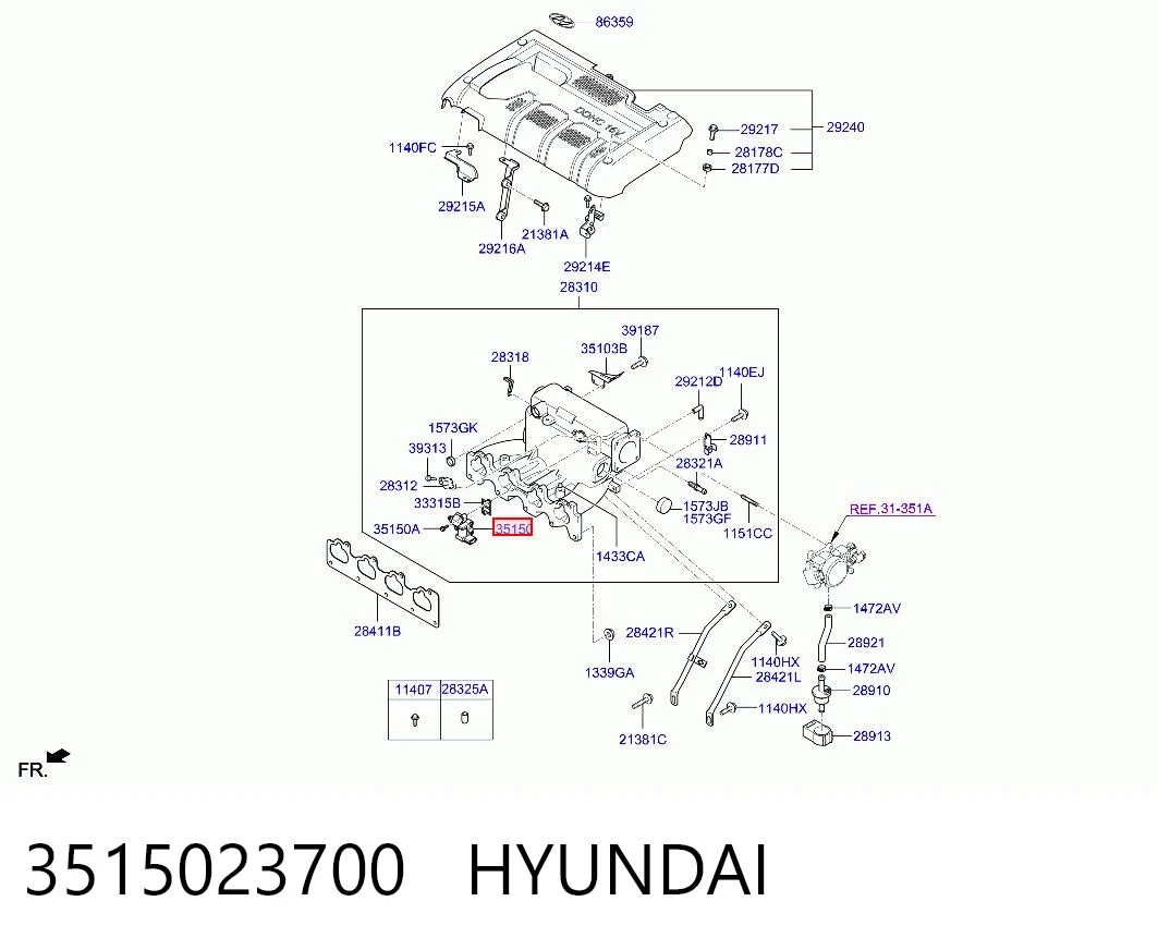 3515023700 Hyundai/Kia Regulador de ralentí