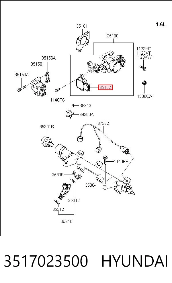 3517023500 Hyundai/Kia Sensor de posición del acelerador