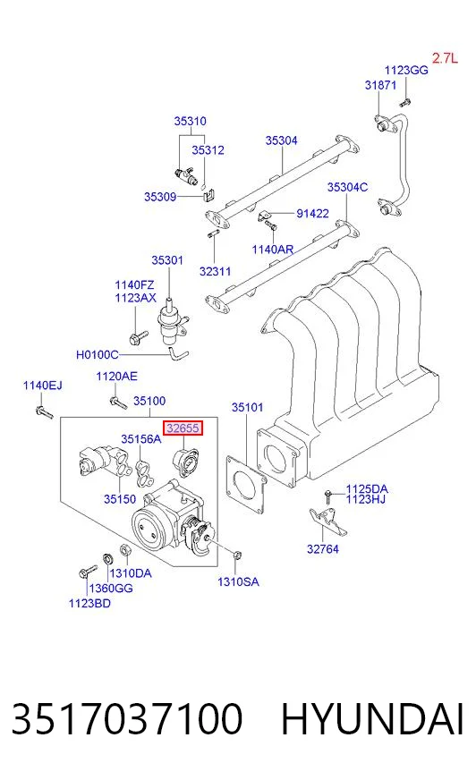 3517037100 Hyundai/Kia Sensor de posición del acelerador