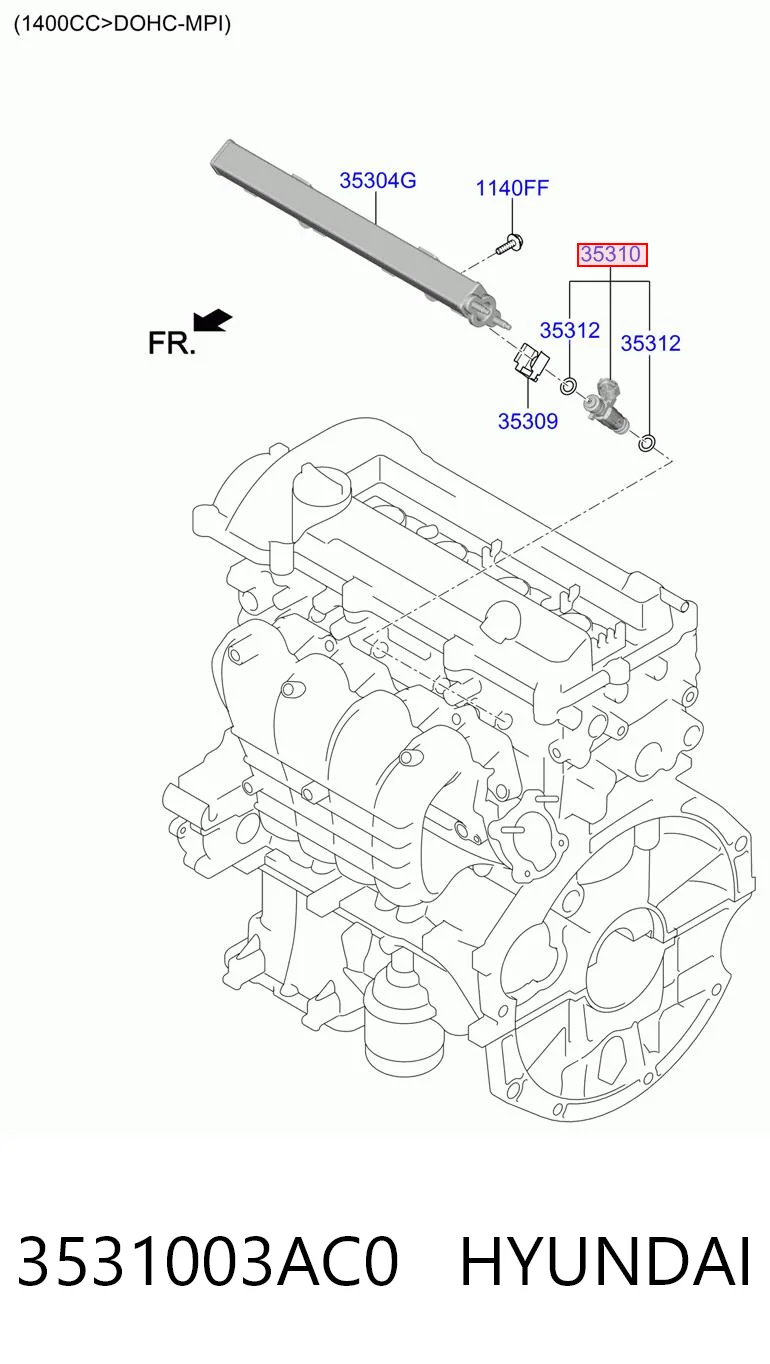 3531003AC0 Hyundai/Kia Inyector de combustible