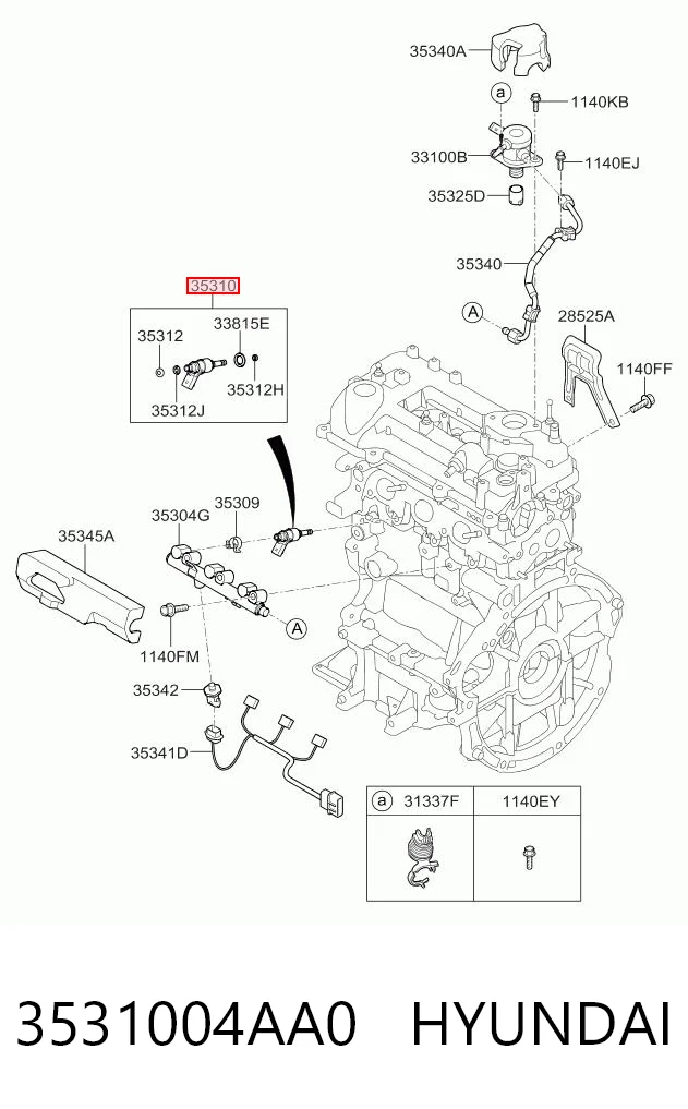 3531004AA0 Hyundai/Kia Inyector de combustible