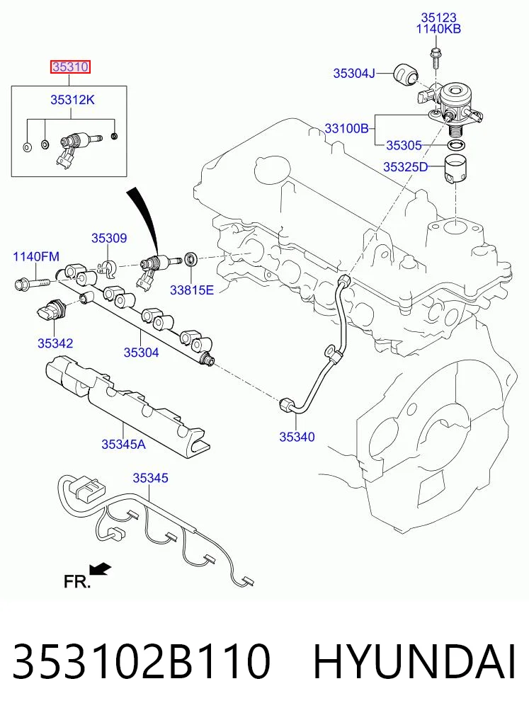 353102B110 Hyundai/Kia Inyector de combustible
