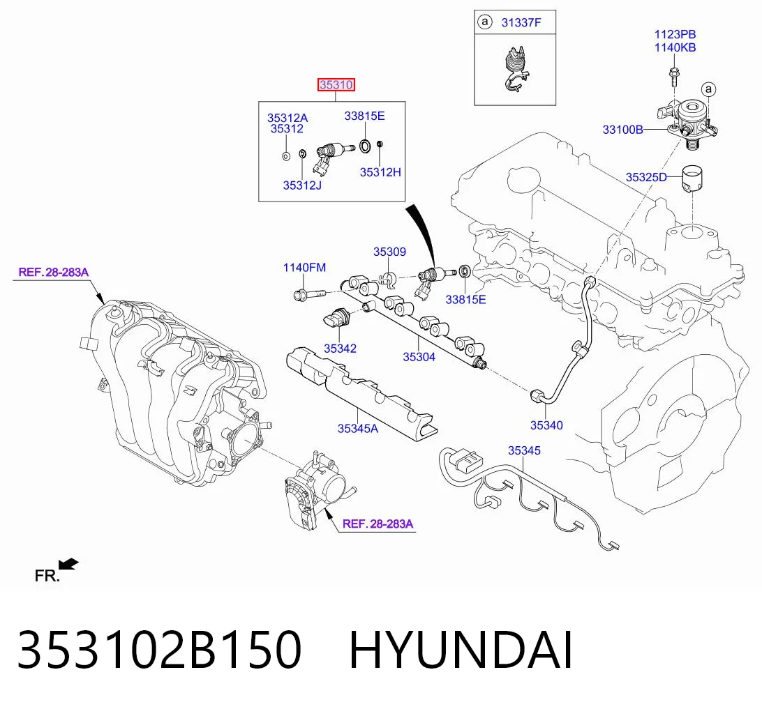 353102B150 Hyundai/Kia Inyector de combustible