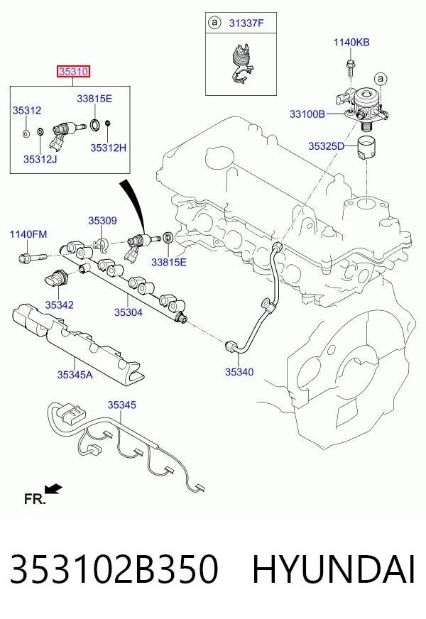 353102B350 Hyundai/Kia Inyector de combustible