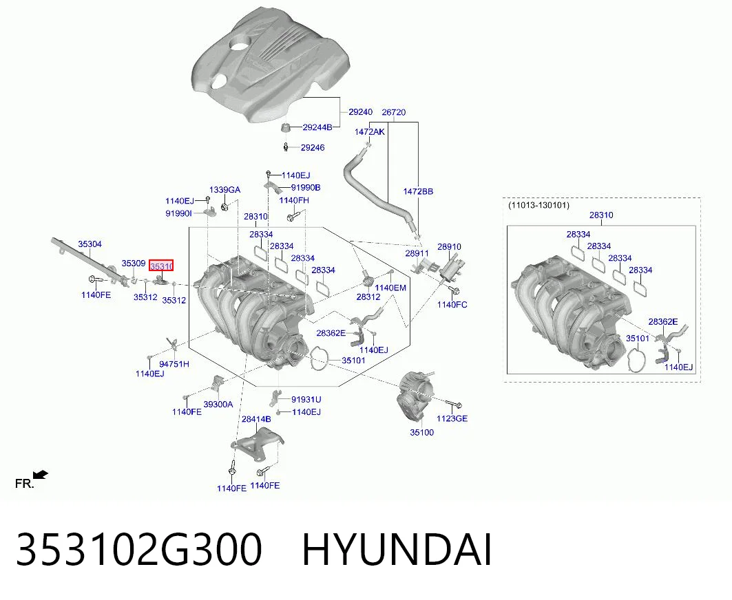 353102G300 Hyundai/Kia Inyector de combustible