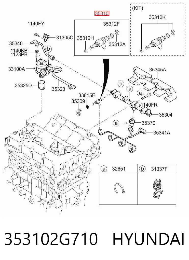 353102G710 Hyundai/Kia Inyector de combustible
