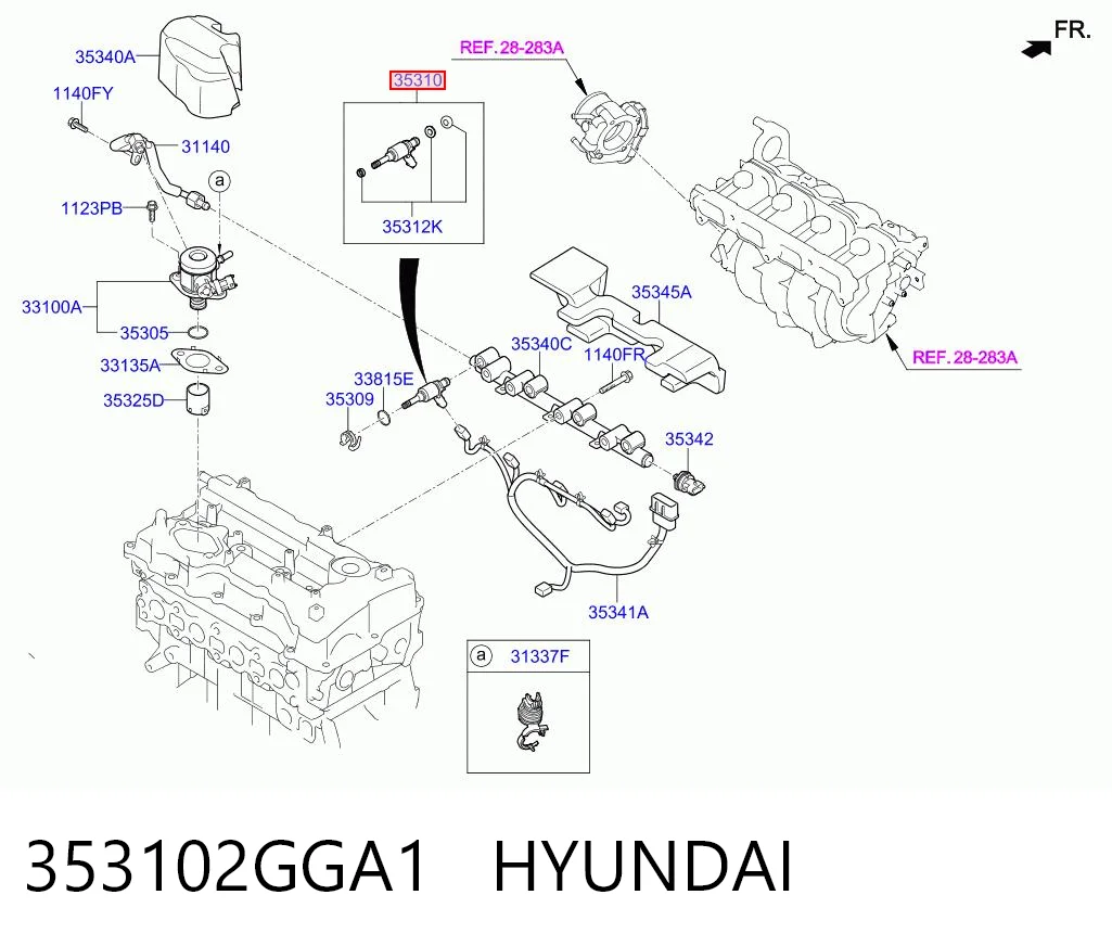 353102GGA1 Hyundai/Kia Inyector de combustible