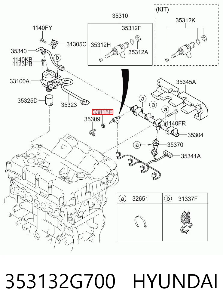 353132G700 Hyundai/Kia Arandela de asiento del inyector