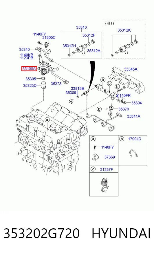 353202G720 Hyundai/Kia Bomba de inyección