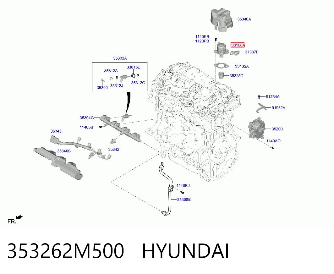 353262M500 Hyundai/Kia Bomba de inyección