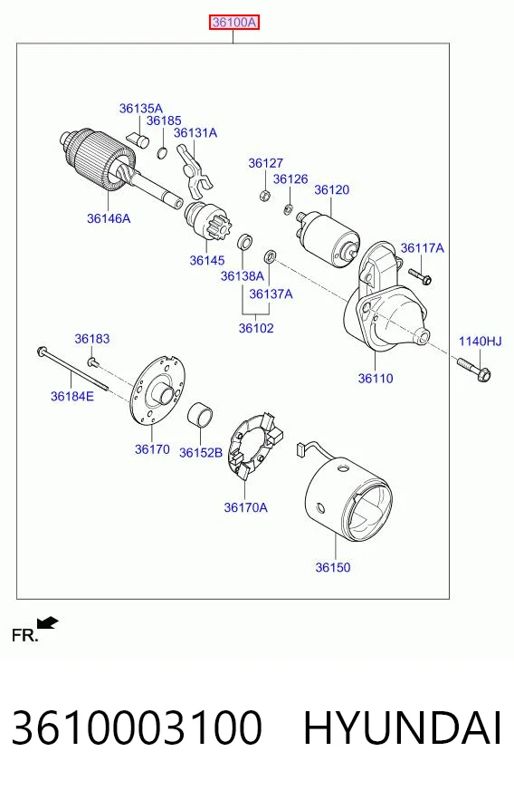 3610003100 Hyundai/Kia Arranque motores