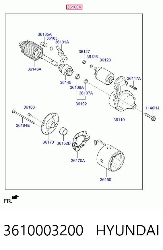 3610003200 Hyundai/Kia Arranque motores