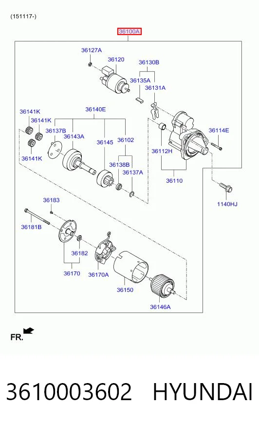 3610003602 Hyundai/Kia Arranque motores