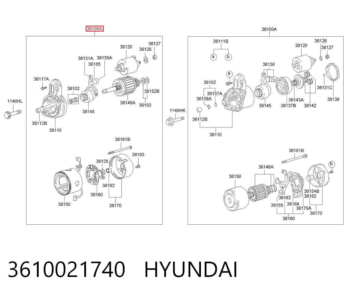 Motor de arranque HYUNDAI 3610021740