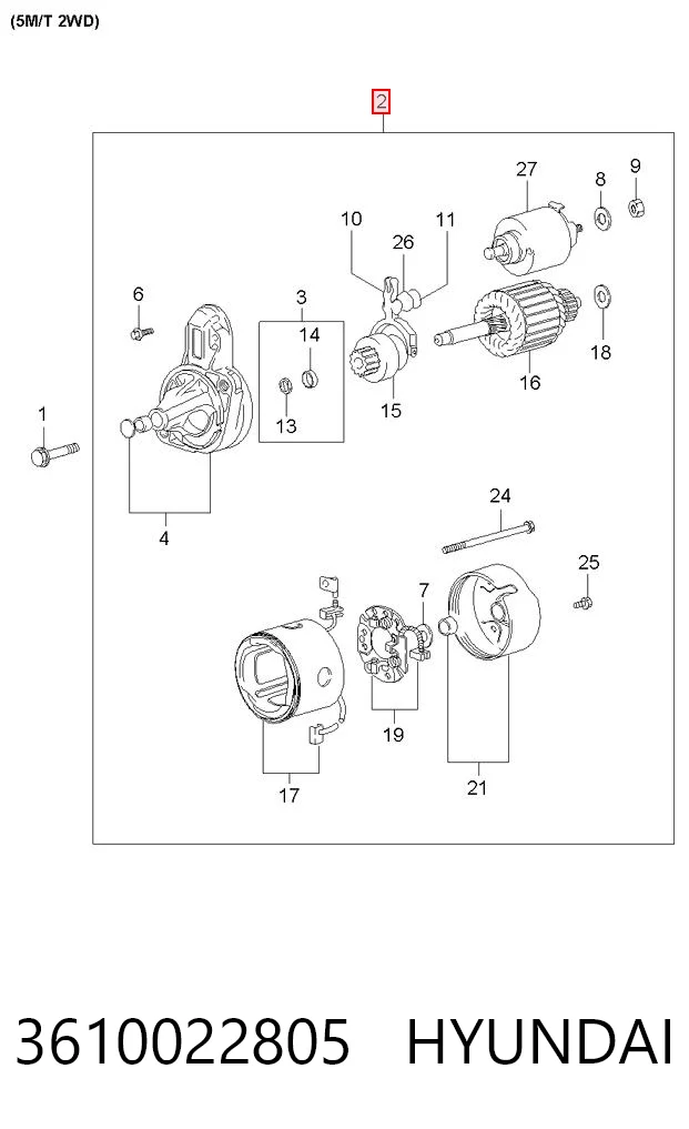 3610022805 Hyundai/Kia Arranque motores