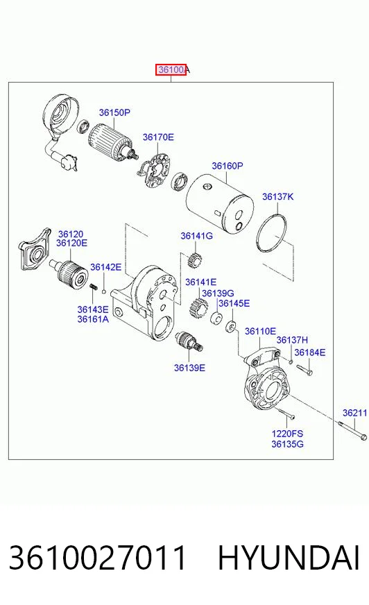 Motor de arranque HYUNDAI 3610027011