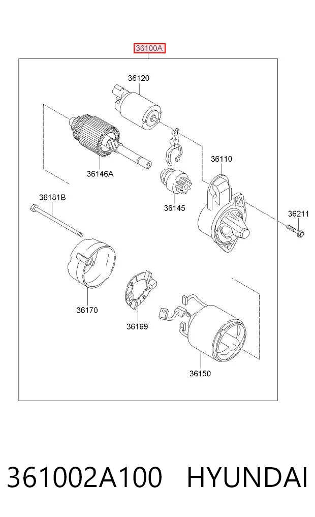 Motor de arranque HYUNDAI 361002A100