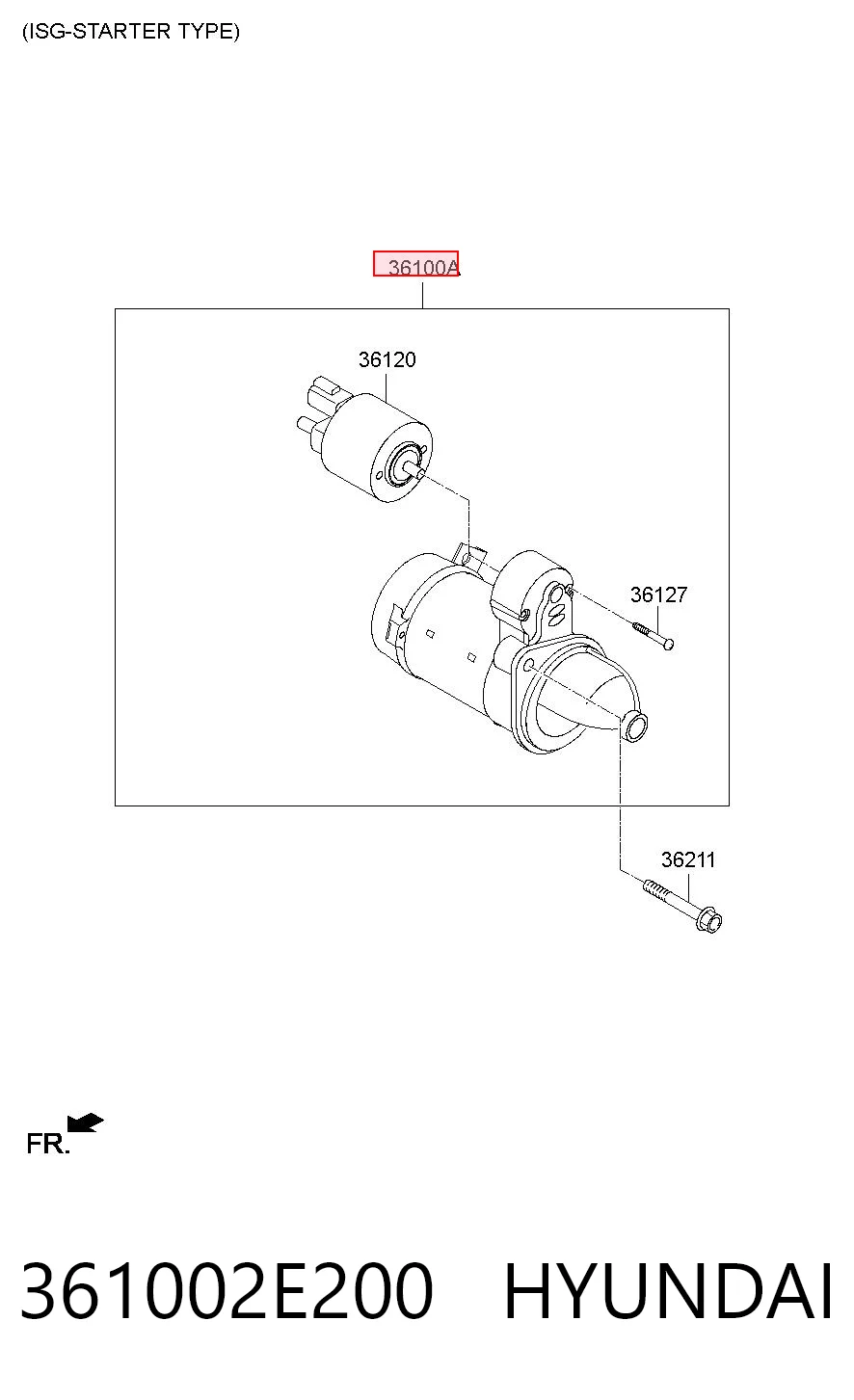 361002E200 Hyundai/Kia Arranque motores