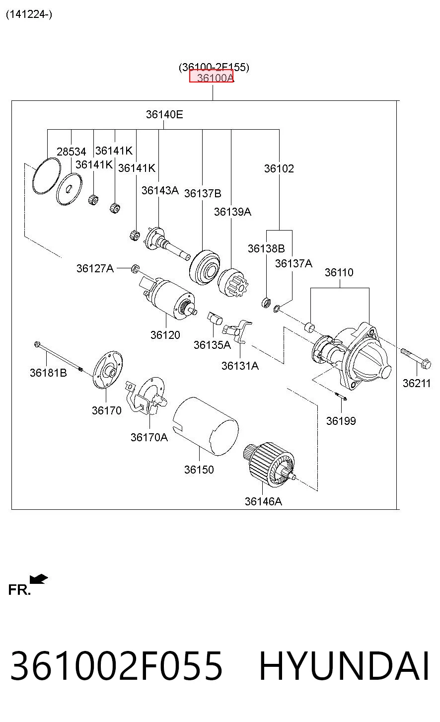 361002F055 Hyundai/Kia Arranque motores
