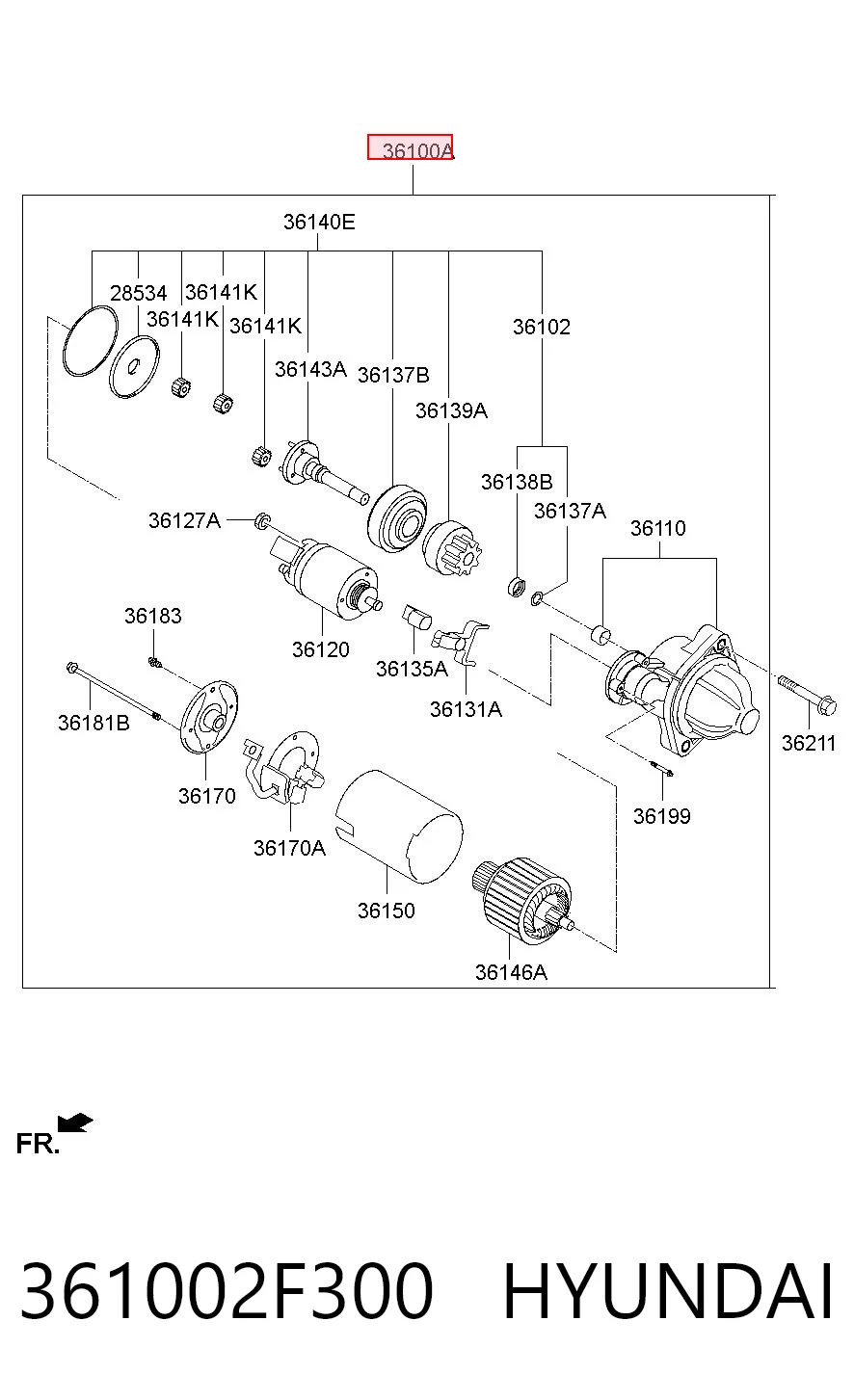 361002F300 Hyundai/Kia Arranque motores
