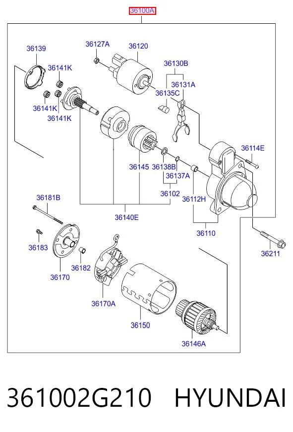 361002G210 Hyundai/Kia Arranque motores