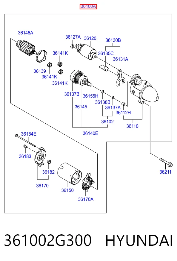 361002G300 Hyundai/Kia Arranque motores