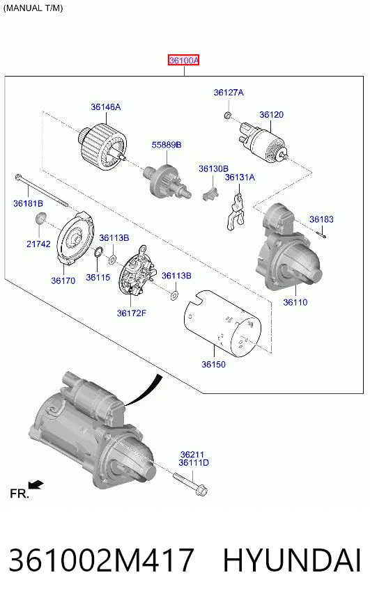 361002M417 Hyundai/Kia Arranque motores