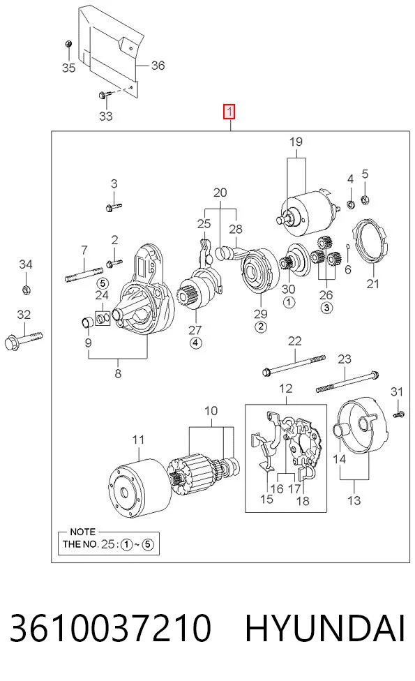 3610037210 Hyundai/Kia Arranque motores