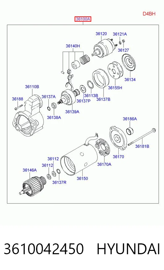 3610042450 Hyundai/Kia Arranque motores