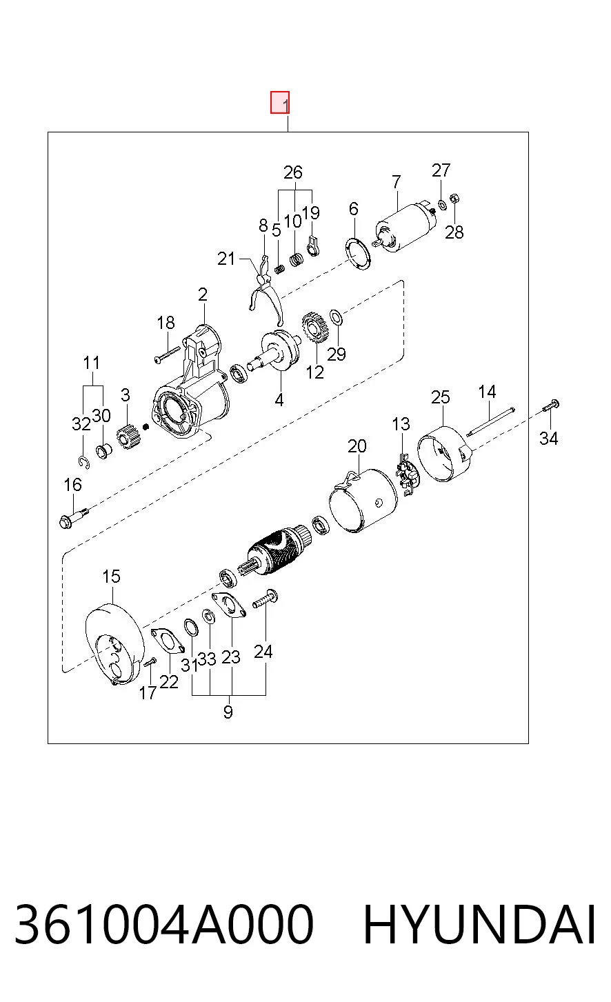 Motor de arranque HYUNDAI 361004A000