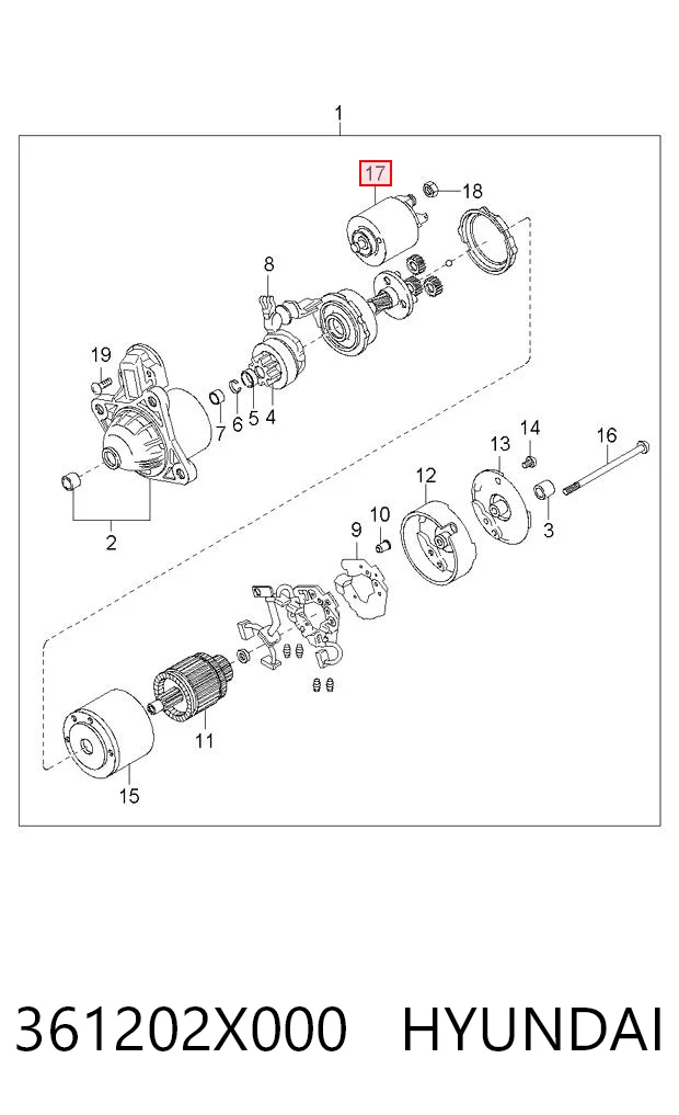 Solenoide de arranque 361202X000 HYUNDAI