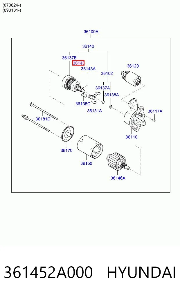 Bendix motor de arranque KIA Cerato  (2004-2008)