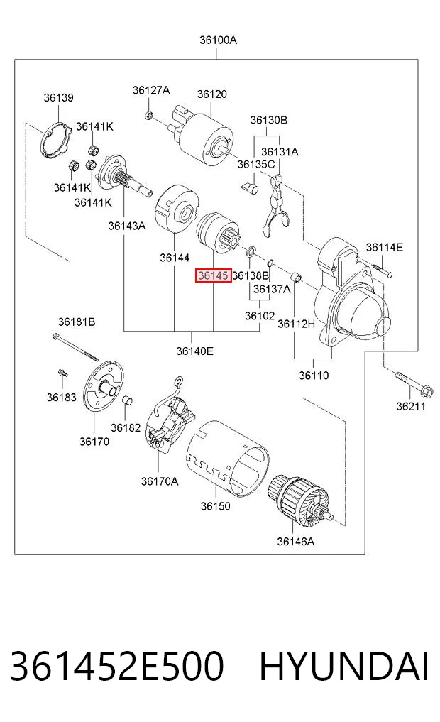 361452G000 Chrysler Bendix motor de arranque