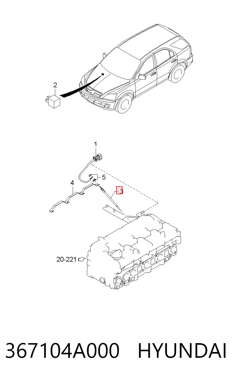 367104A000 Hyundai/Kia Bujías de calentamiento