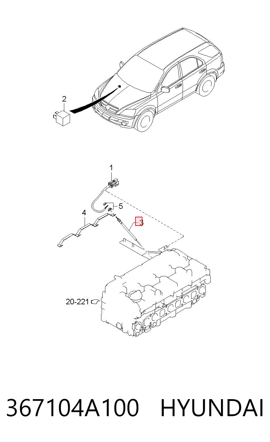 367104A100 Hyundai/Kia Bujías de calentamiento
